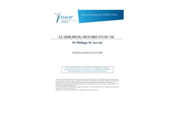 Le Simillimum, histoire d'une vie - 1